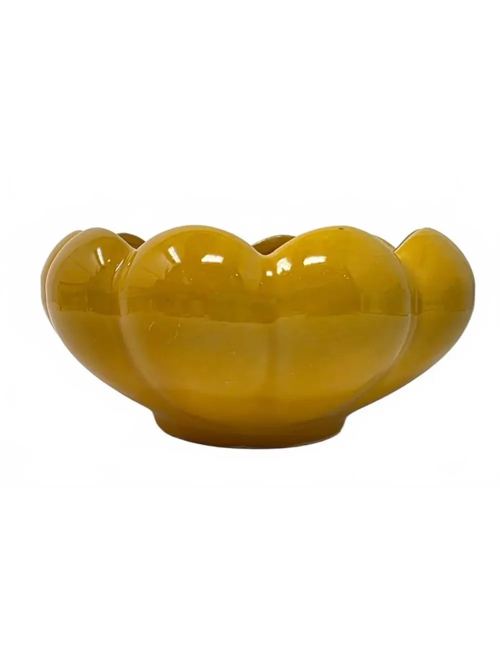 Vintage McCoy Floraline 509 Yellow Lotus Planter Bowl MCM Pottery USA